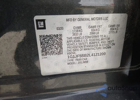 2020 Chevrolet Sonic Fwd Premier from USA, damaged, VIN 1G1JF5SB2L4121200